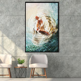 Jesus Give Me Your Hand Water Ocean Framed Canvas Prints Wall Art - Painting Canvas,Floating Frame, Home Wall Decor