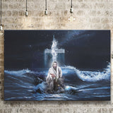 Jesus Outstretched Hands Saves Horizontal Canvas Prints - Painting Canvas, Canvas Art, Prints for Sale, Wall Art, Wall Decor