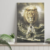 Jesus Reaching Water Lion Canvas Prints - Painting Canvas, Canvas Art, Prints for Sale, Wall Art, Wall Decor