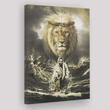 Jesus Reaching Water Lion Canvas Prints - Painting Canvas, Canvas Art, Prints for Sale, Wall Art, Wall Decor
