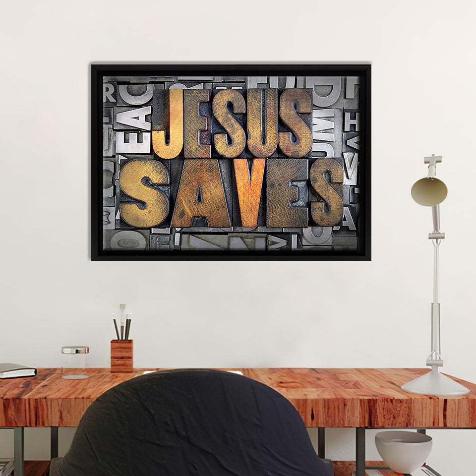 Jesus Saves Framed Canvas Prints - Painting Canvas, Framed Art, Canvas Art, Prints for Sale, Wall Art, Wall Decor