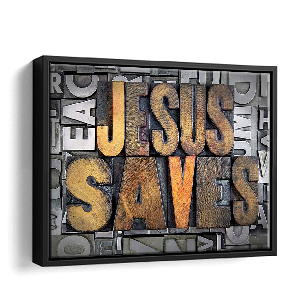 Jesus Saves Framed Canvas Prints - Painting Canvas, Framed Art, Canvas Art, Prints for Sale, Wall Art, Wall Decor