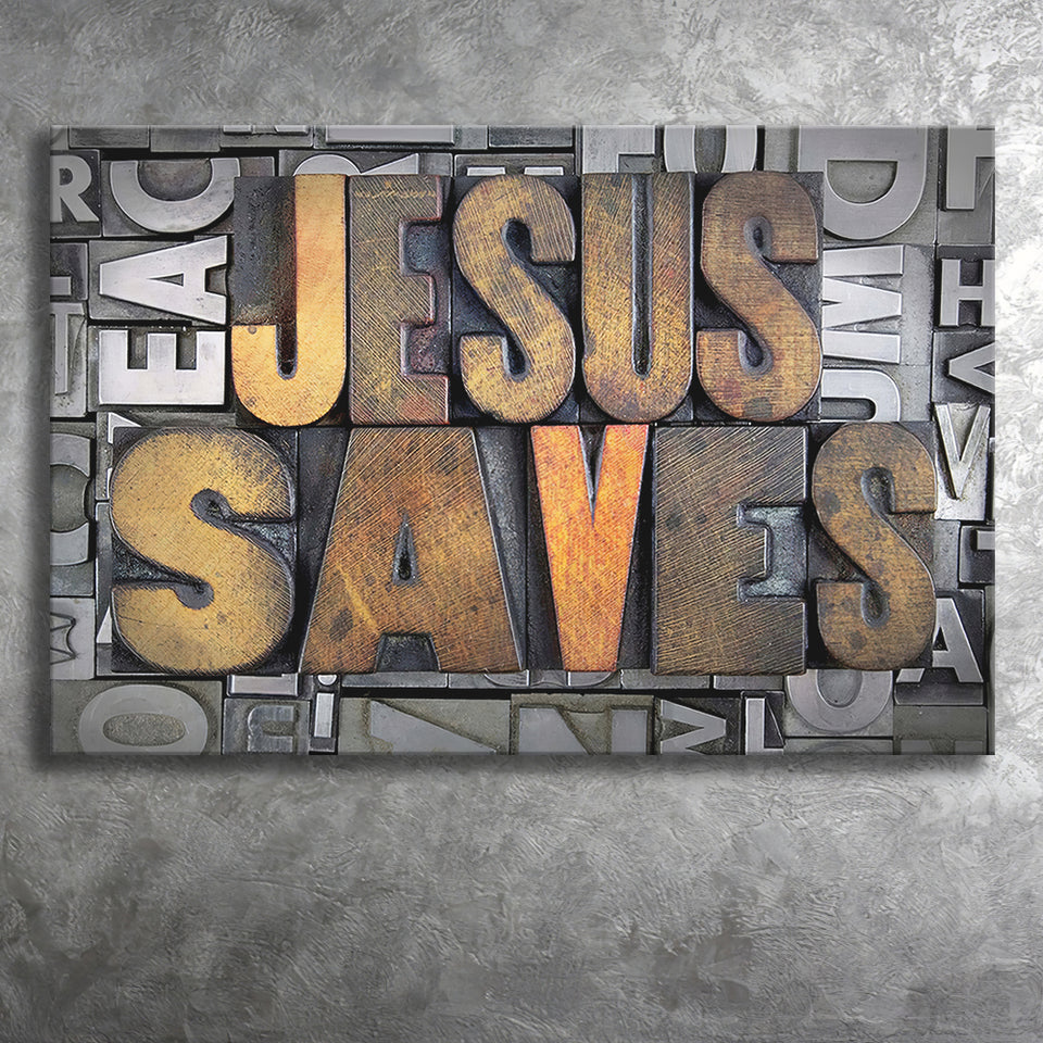 Jesus Saves Canvas Prints - Painting Canvas, Canvas Art, Prints for Sale, Wall Art, Wall Decor
