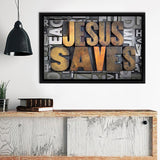 Jesus Saves Framed Canvas Prints - Painting Canvas, Framed Art, Canvas Art, Prints for Sale, Wall Art, Wall Decor