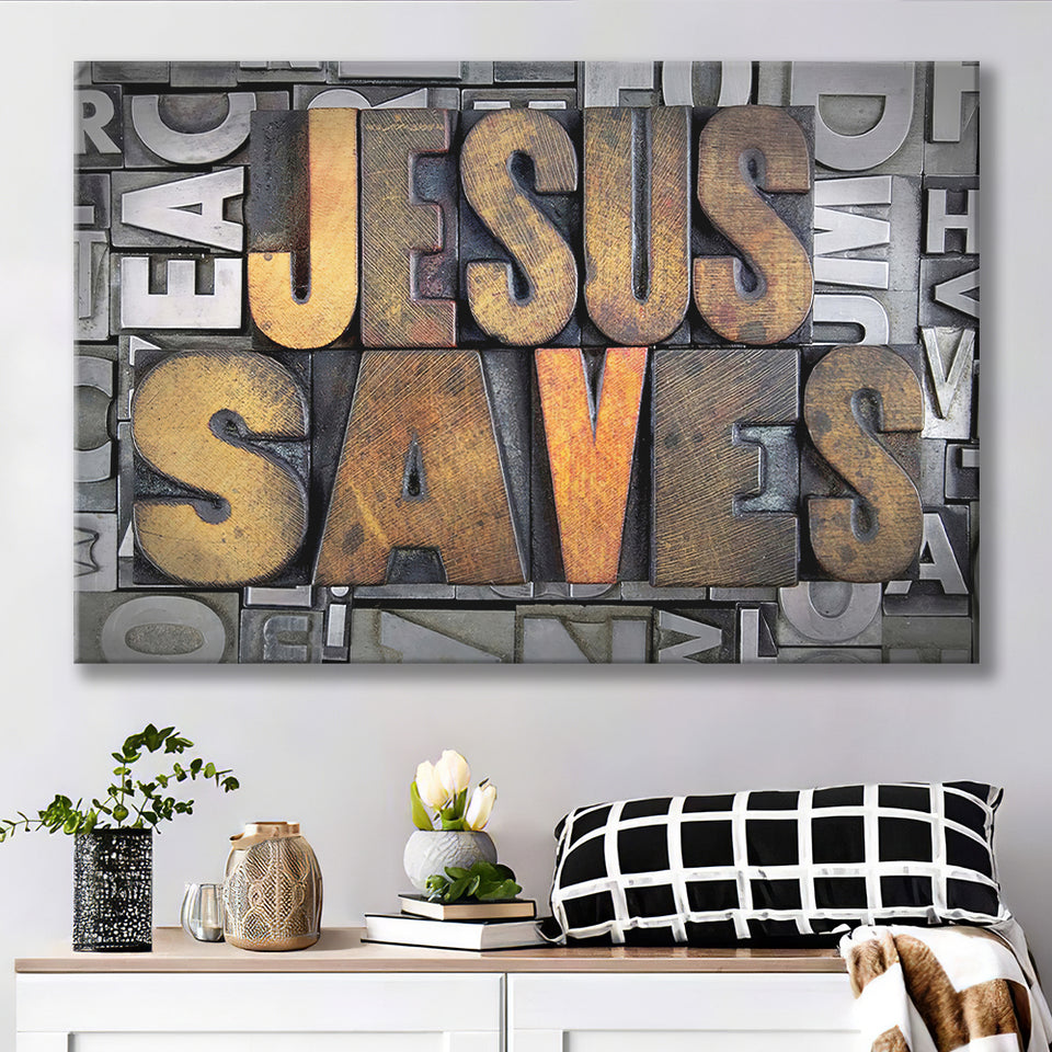 Jesus Saves Canvas Prints - Painting Canvas, Canvas Art, Prints for Sale, Wall Art, Wall Decor