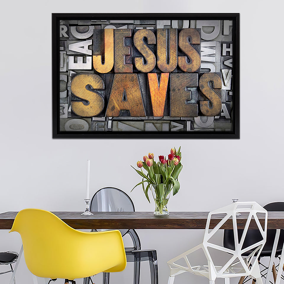 Jesus Saves Framed Canvas Prints - Painting Canvas, Framed Art, Canvas Art, Prints for Sale, Wall Art, Wall Decor