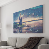 Jesus Standing By Sea Canvas Prints Wall Art - Painting Canvas, Painting Prints, Home Wall Decor, For Sale