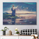 Jesus Standing By Sea Canvas Prints Wall Art - Painting Canvas, Painting Prints, Home Wall Decor, For Sale