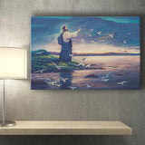 Jesus Standing By Sea Canvas Prints Wall Art - Painting Canvas, Painting Prints, Home Wall Decor, For Sale