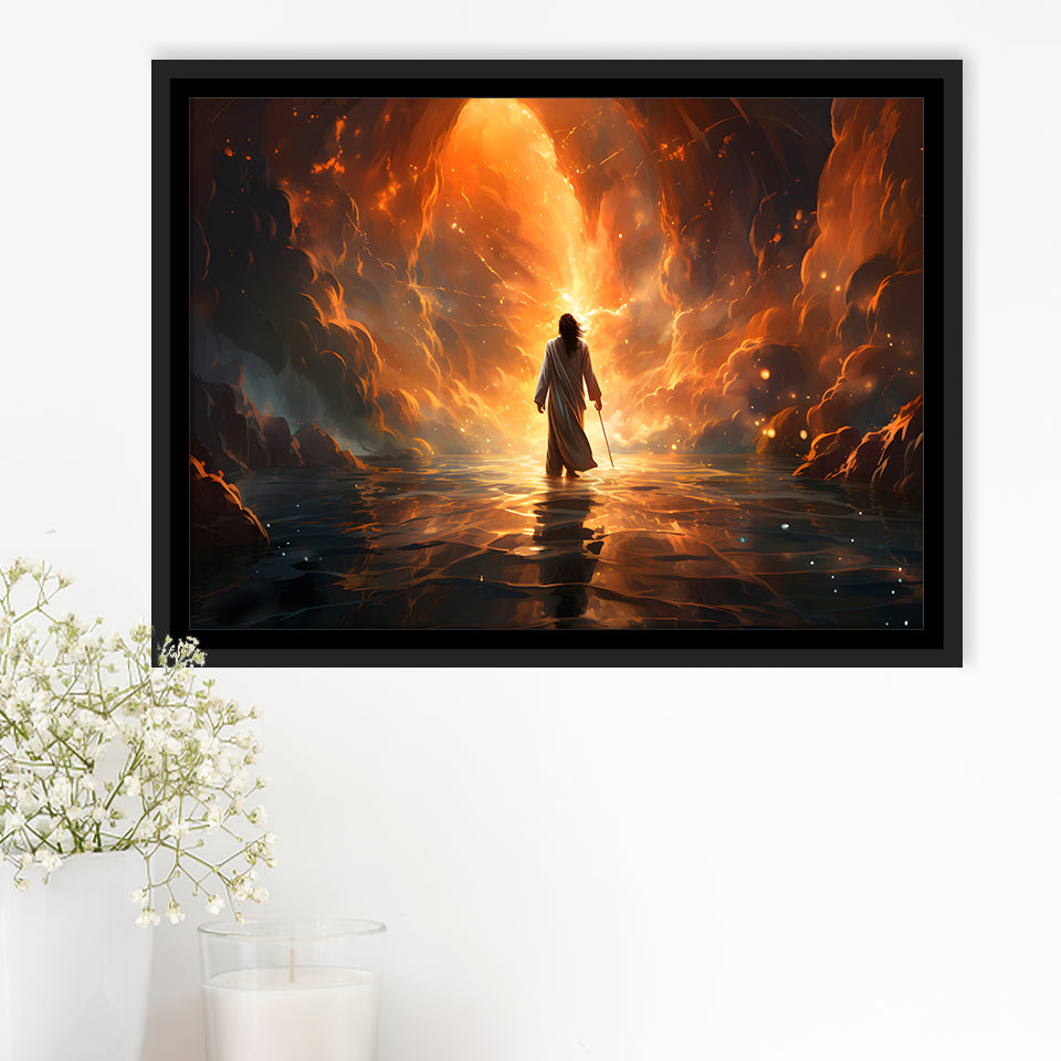 Jesus Christ Art Found The New World Framed Canvas Prints Wall Art Home Decor, Painting Canvas, Floating Frame