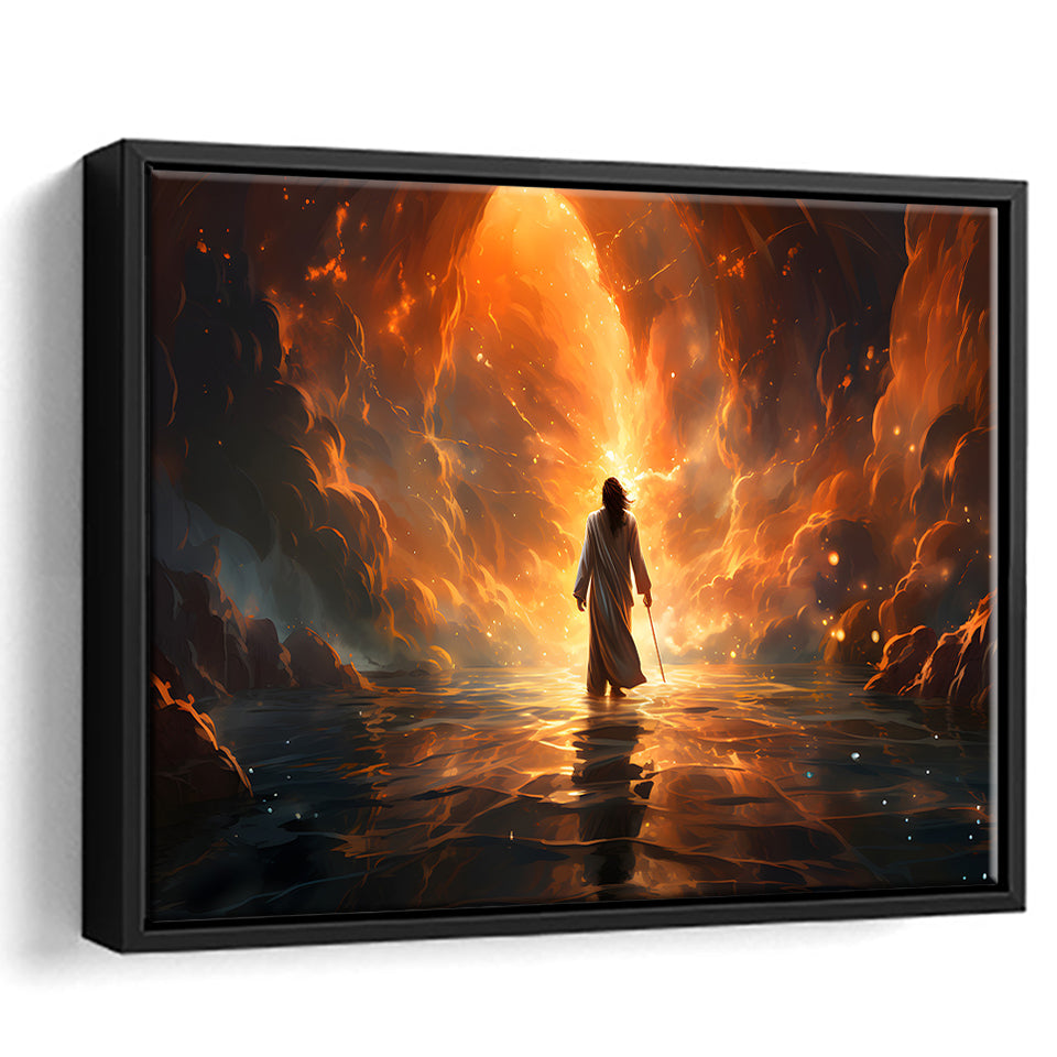 Jesus Christ Art Found The New World Framed Canvas Prints Wall Art Home Decor, Painting Canvas, Floating Frame