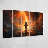 Jesus Christ Art Found The New World 5 Panels B Canvas Prints Wall Art Home Decor, Extra Large Canvas