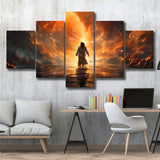 Jesus Christ Art Found The New World 5 Panels Canvas Prints Wall Art Home Decor, Large Mixed Canvas