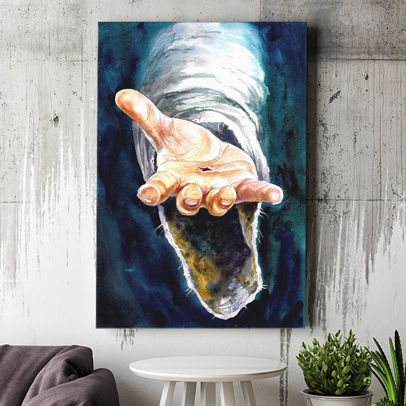 Jesus Give Me Your Hand Water Color Painting, Canvas Prints Wall Art Home Decor, Ready to Hang