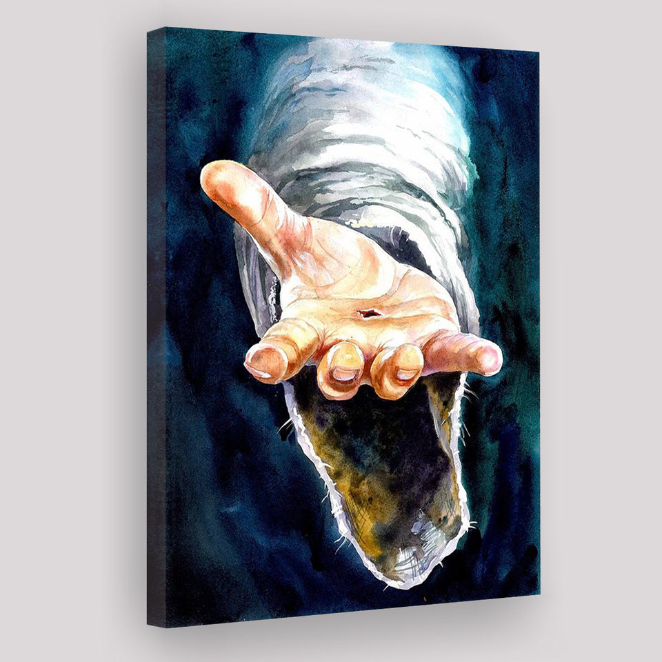 Jesus Give Me Your Hand Water Color Painting, Canvas Prints Wall Art Home Decor, Ready to Hang