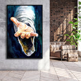 Jesus Give Me Your Hand Water Color Painting, Framed Canvas Prints Wall Art Home Decor,Floating Frame, Ready to Hang