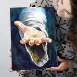 Jesus Give Me Your Hand Water Color Painting, Canvas Prints Wall Art Home Decor, Ready to Hang