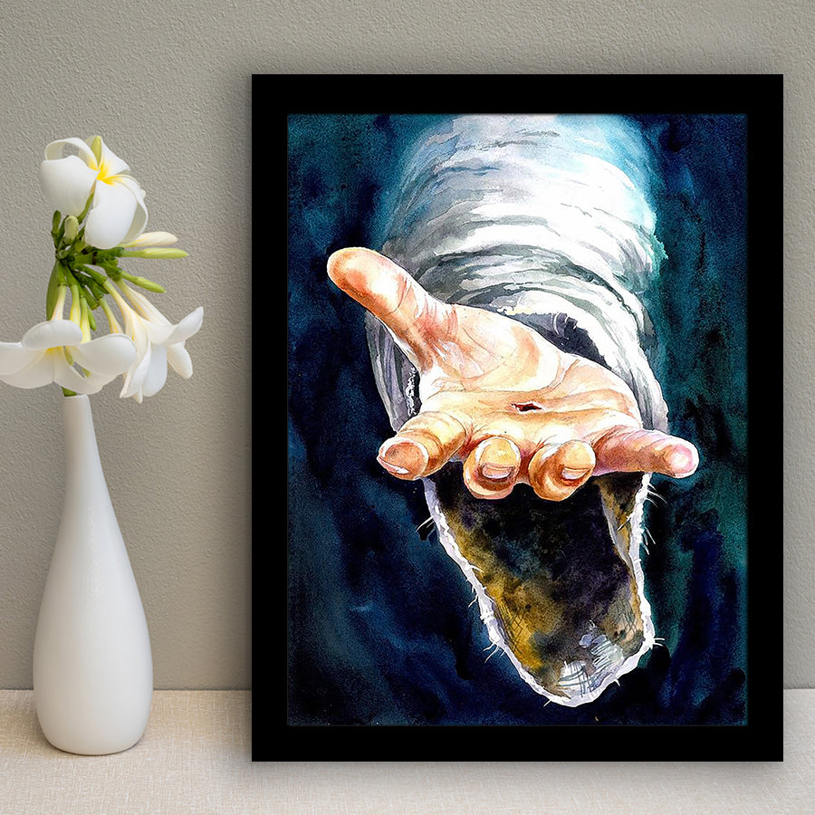 Jesus Give Me Your Hand Water Color Painting, Canvas Prints Wall Art H –  UnixCanvas