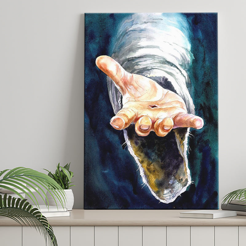 Jesus Give Me Your Hand Water Color Painting, Canvas Prints Wall Art Home Decor, Ready to Hang