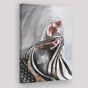 Jesus Hand Marine Veteran Flag Vertical Canvas Prints Wall Art - Painting Canvas, Wall Decor, For Sale, Home Decor