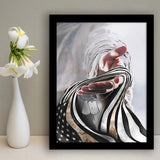 Jesus Hand Marine Veteran Flag Vertical Framed Framed Art Prints Wall Decor - Painting Prints, Veteran Gift