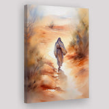 Jesus Walking In The Desert, Watercolor Painting Canvas Prints Wall Art, Home Living Room Decor, Large Canvas