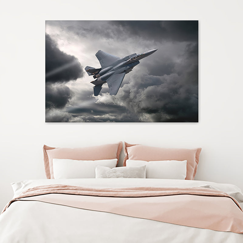 Jet F15 In The Sky Canvas Wall Art - Canvas Prints, Prints for