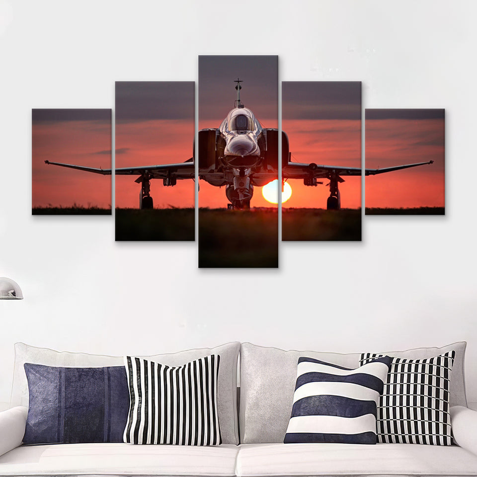 Jet F 4 F 4 Phantom Ii Airplane Scrap 5 Piece Canvas Prints Wall Art Decor - Painting Canvas, Multi Panels