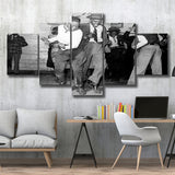 Jitterbug Black And White Print, Juke Joint Dance 5 Panels, Canvas Prints Wall Art Decor, Large Canvas Art