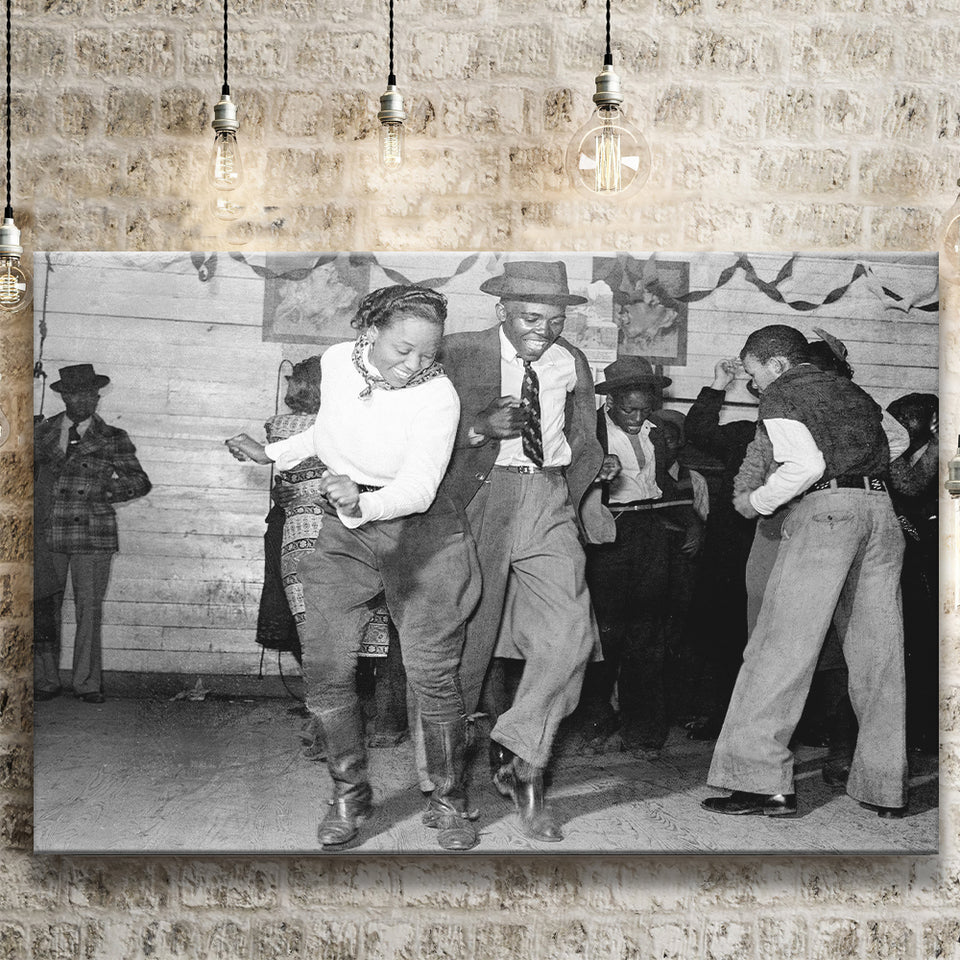 Jitterbug Black And White Print, Juke Joint Dance Canvas Prints Wall Art Home Decor