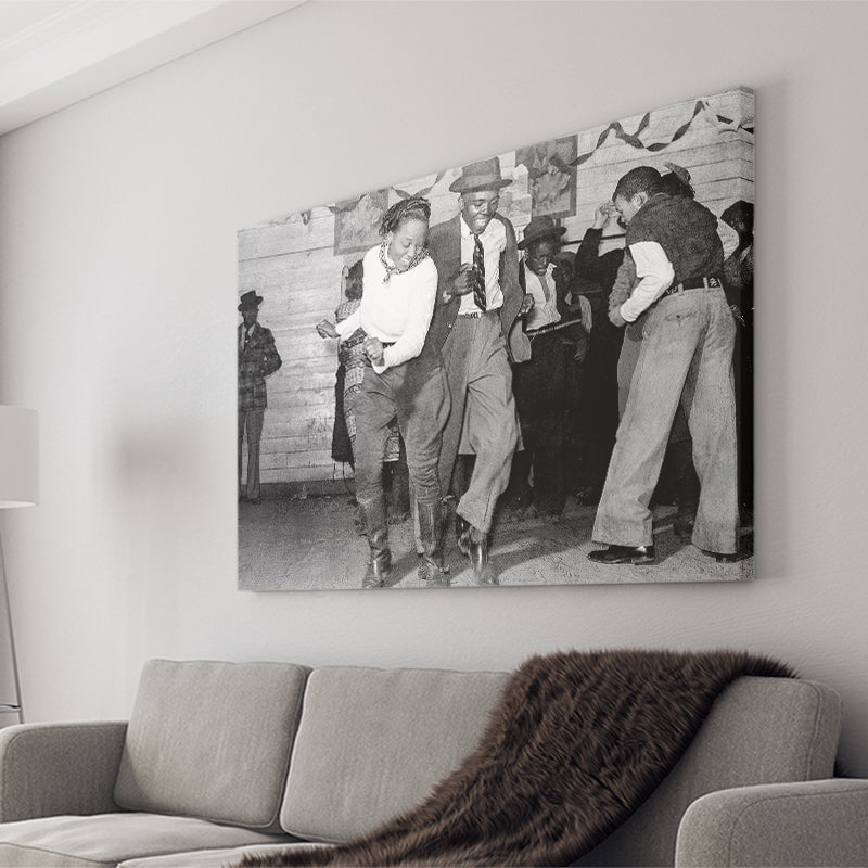 Jitterbug Black And White Print, Juke Joint Dance Canvas Prints Wall Art Home Decor