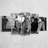 Jitterbug Black And White Print, Juke Joint Dance 5 Panels, Canvas Prints Wall Art Decor, Large Canvas Art