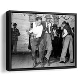 Jitterbug Black And White Print, Juke Joint Dance Framed Canvas Prints Wall Art Home Decor,Floating Frame