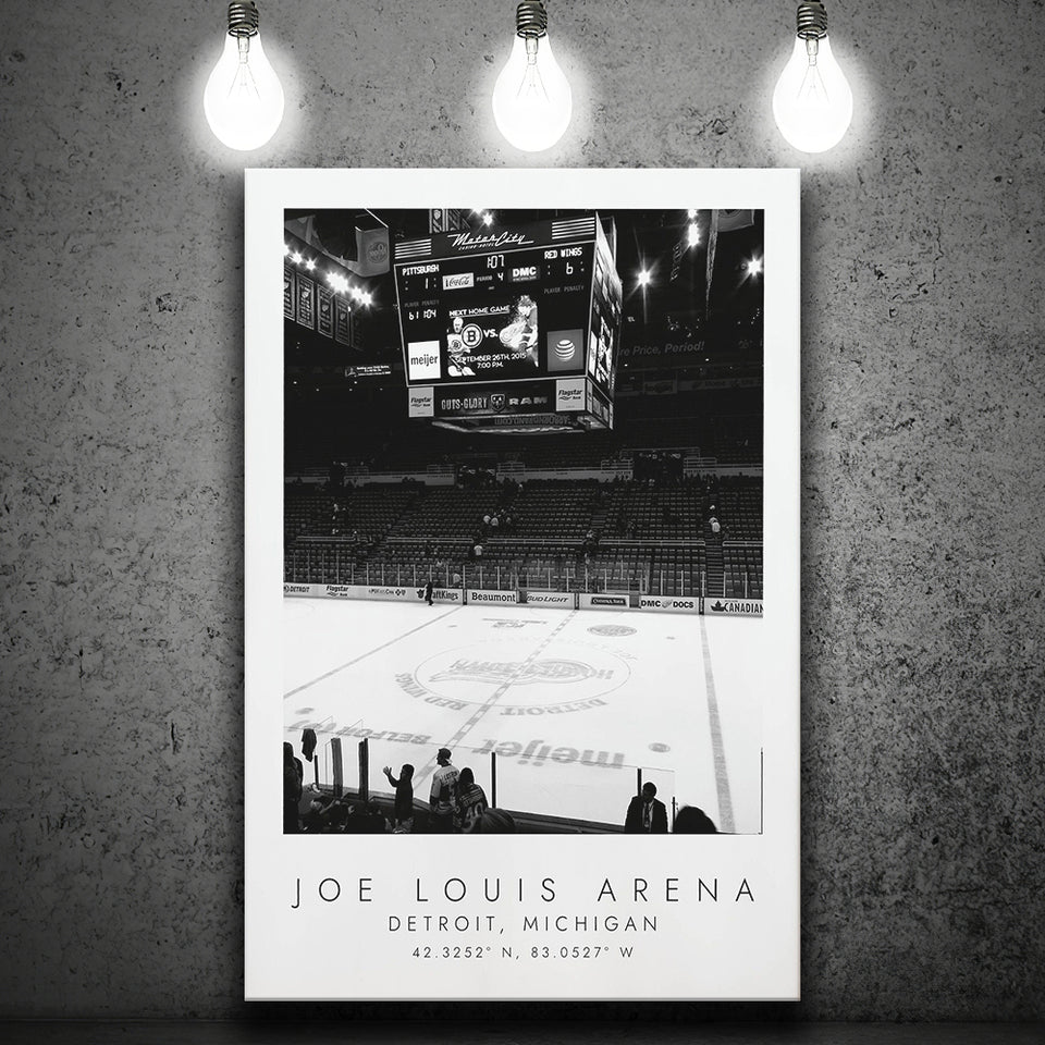 Joe Louis Arena Detroit Red Wings Ice Hockey Lovers Canvas Prints Wall Art Home Decor