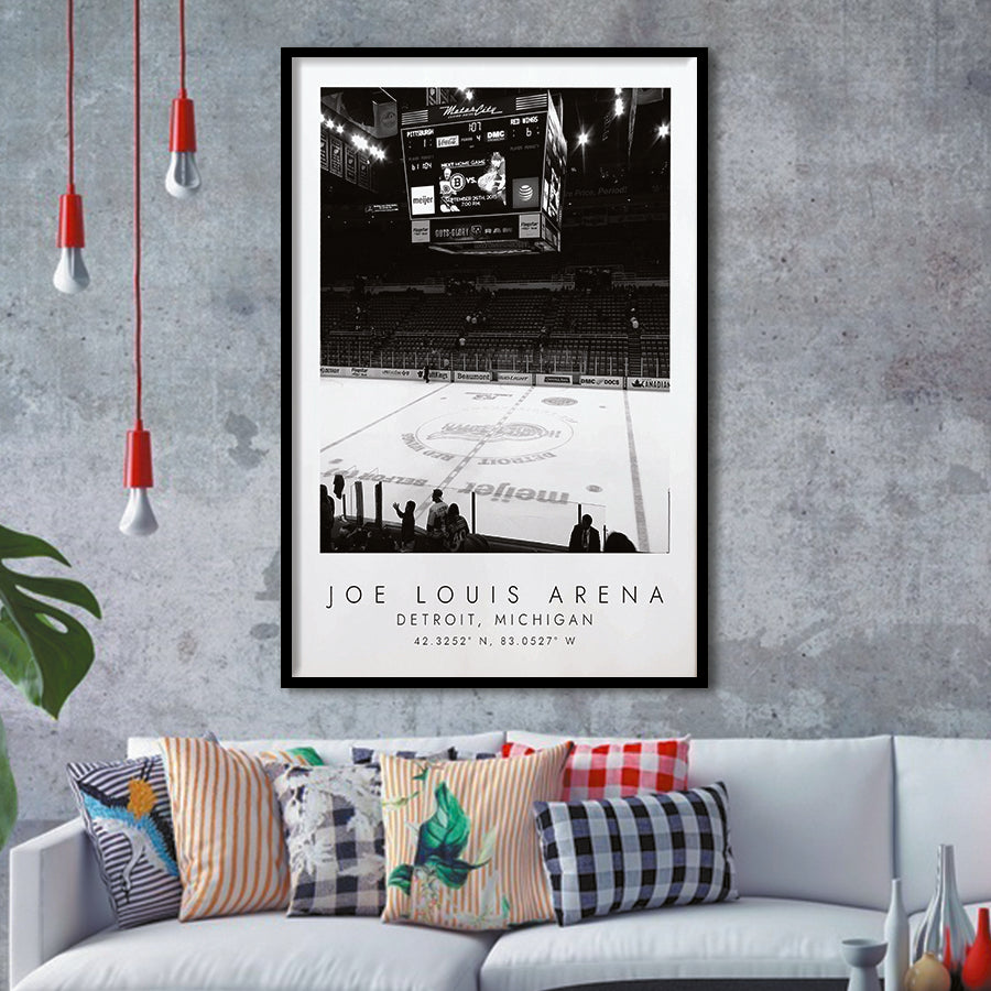 Joe Louis Arena Detroit Red Wings Ice Hockey Lovers Framed Art Prints Wall Art Decor, Framed Picture