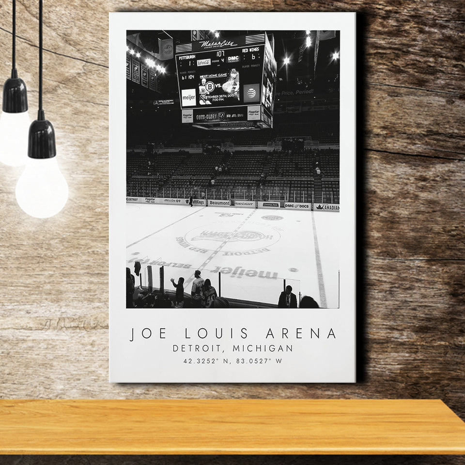 Joe Louis Arena Detroit Red Wings Ice Hockey Lovers Canvas Prints Wall Art Home Decor