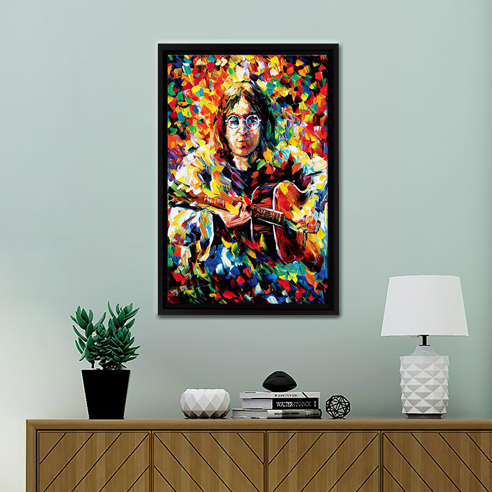 The Man Playing Guita Canvas Wall Art - Framed Art, Framed Canvas, Painting Canvas