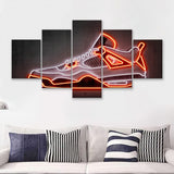Jordan 4 Sneaker Art Print 5 Pieces Canvas Prints Wall Art - Painting Canvas, Multi Panels, Wall Decor