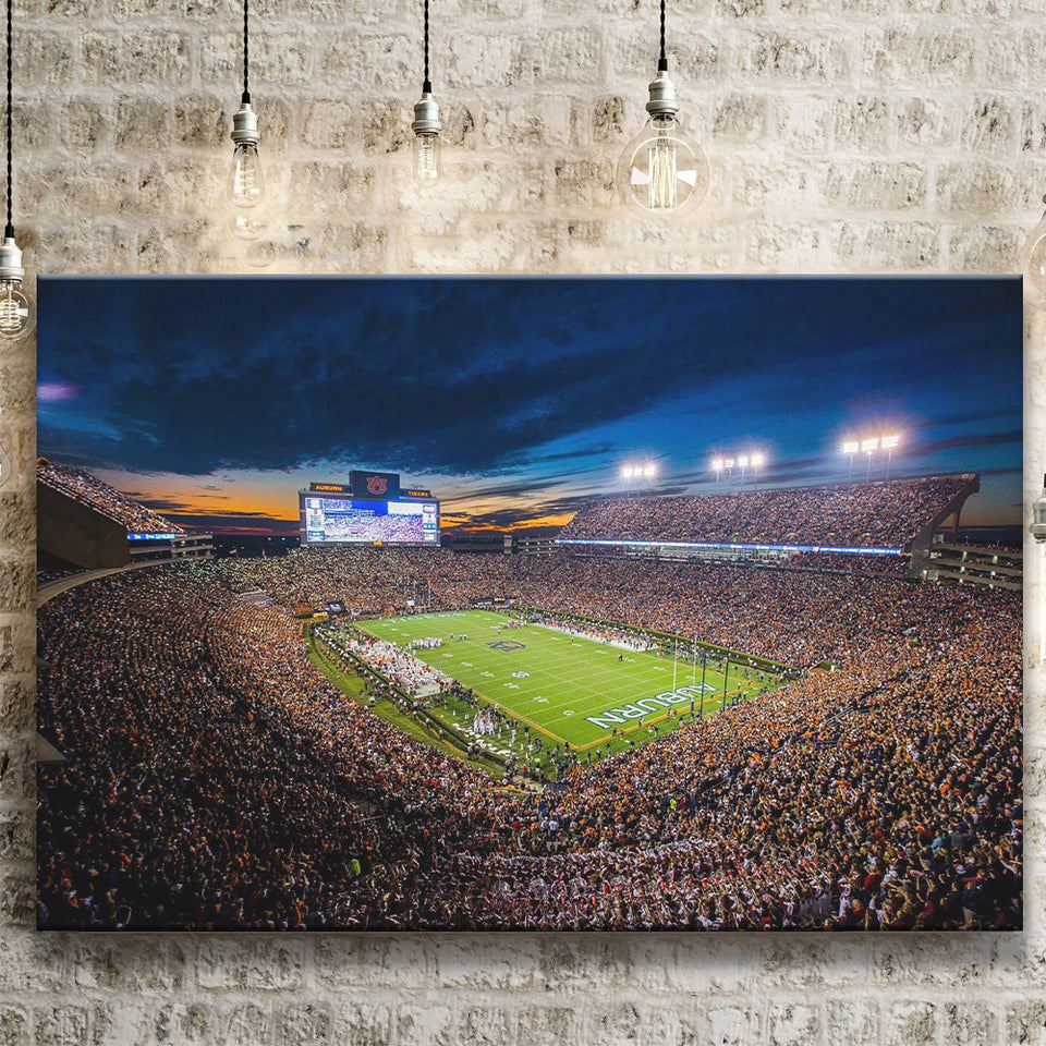 Jordan Hare Stadium Canvas Prints Auburn Tigers Wall Art,Sport Stadium Art Prints, Fan Gift, Wall Decor