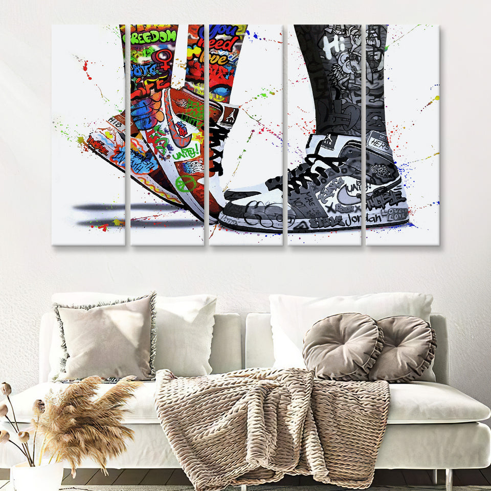 Jordan Love Graffiti Art Canvas 5 Piece B Prints Wall Art Decor - Painting Canvas, Multi Panels, Canvas Prints