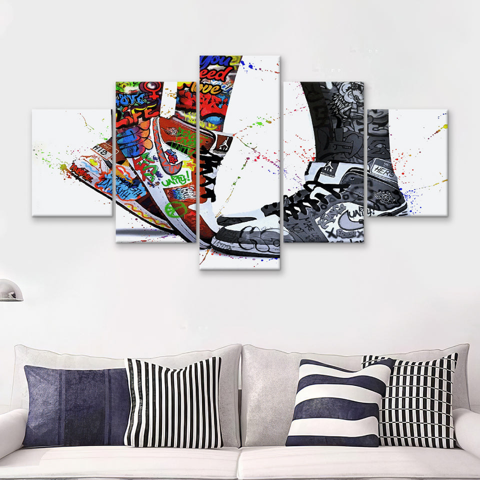 Jordan Love Graffiti Art Canvas 5 Pieces Prints Wall Art Decor - Painting Canvas, Multi Panels, Canvas Print