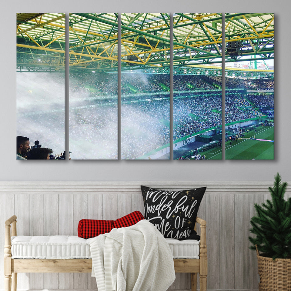 Jose Alvalade Stadium Canvas Prints Sporting Lisbon Wall Art,Multi Panels B,Sport Stadium Art Prints, Fan Gift