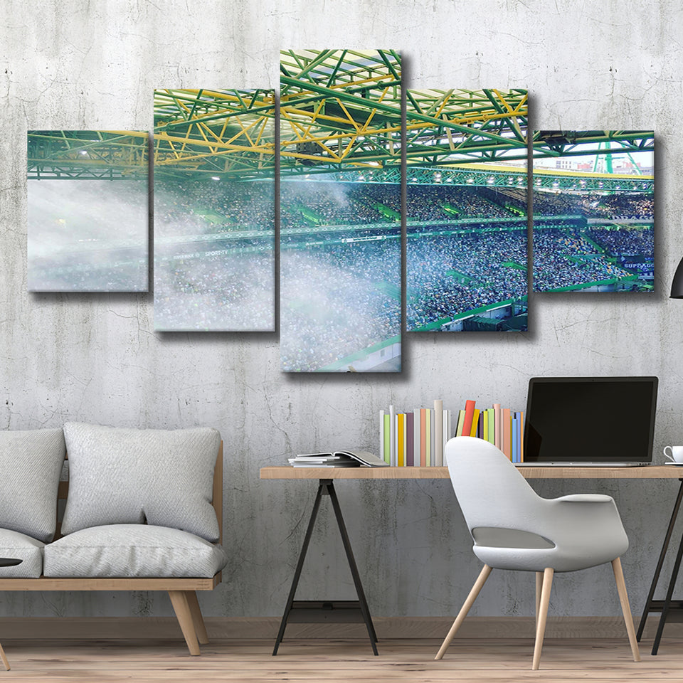 Jose Alvalade Stadium Canvas Prints Sporting Lisbon Wall Art,Multi Panels,Sport Stadium Art Prints, Fan Gift