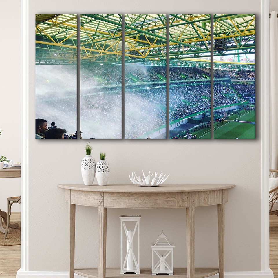 Jose Alvalade Stadium Canvas Prints Sporting Lisbon Wall Art,Multi Panels B,Sport Stadium Art Prints, Fan Gift