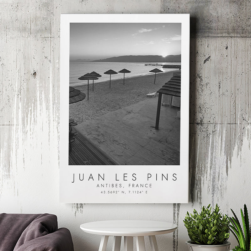 Juan Les Pins Black And White Art Canvas Prints Wall Art Home Decor