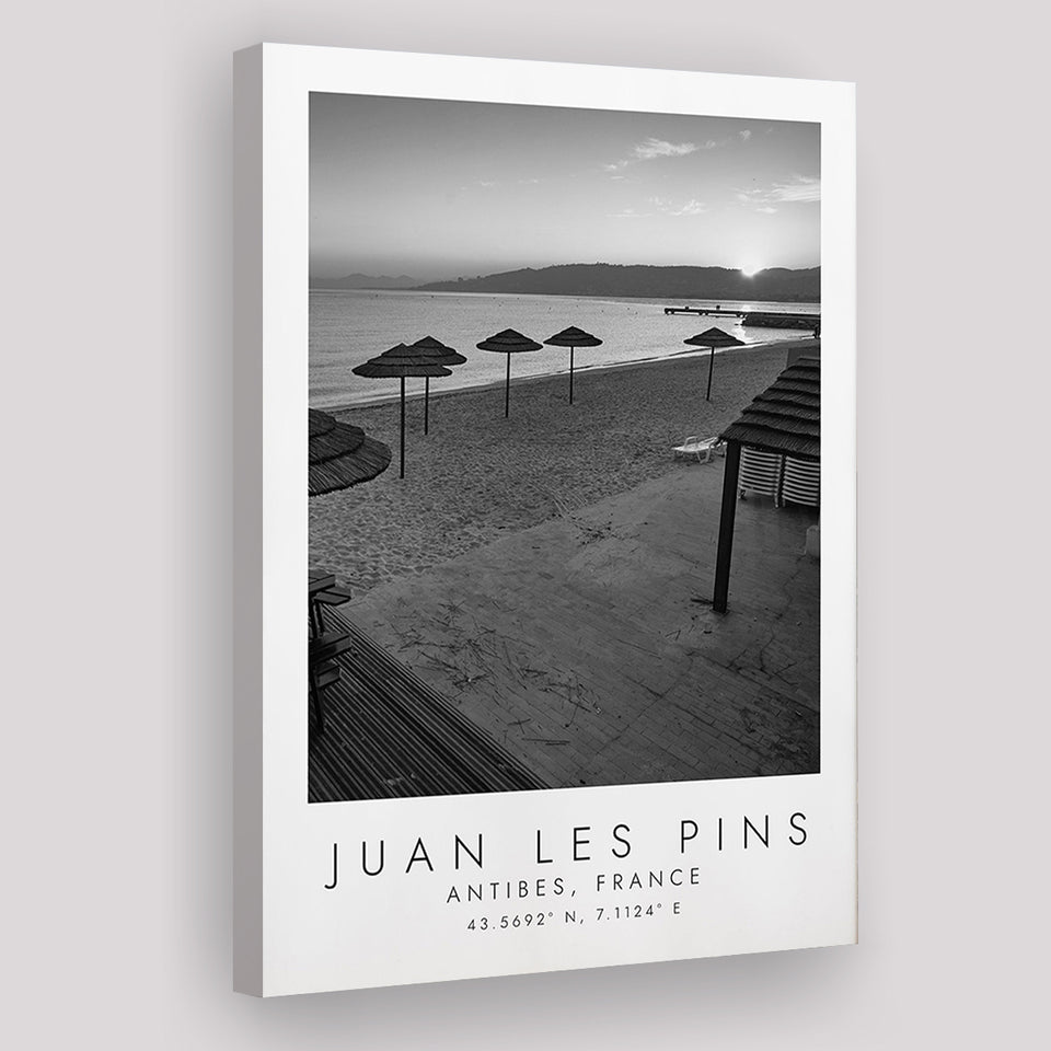 Juan Les Pins Black And White Art Canvas Prints Wall Art Home Decor