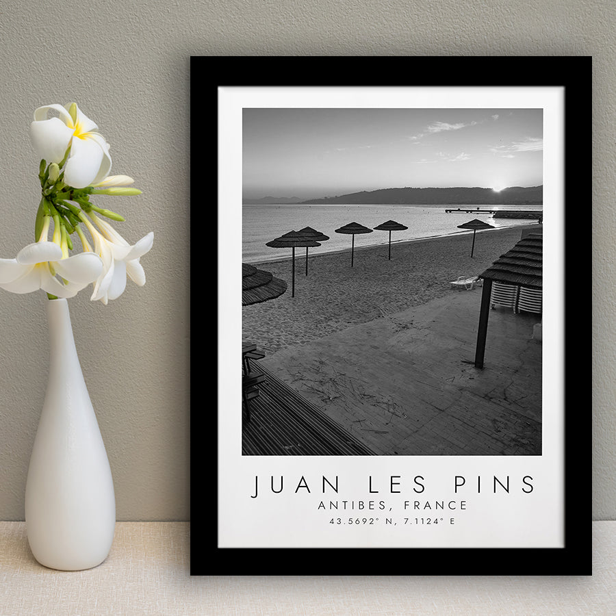 Juan Les Pins Black And White Art Framed Art Prints Wall Art Decor, Framed Picture
