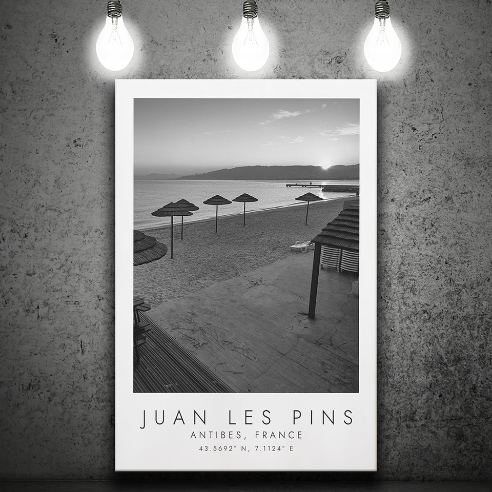 Juan Les Pins Black And White Art Canvas Prints Wall Art Home Decor