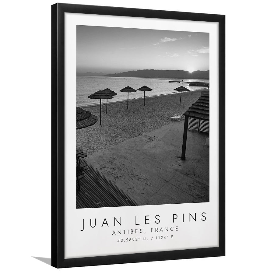 Juan Les Pins Black And White Art Framed Art Prints Wall Art Decor, Framed Picture