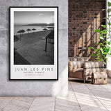Juan Les Pins Black And White Art Framed Canvas Prints Wall Art Home Decor, Floating Frame